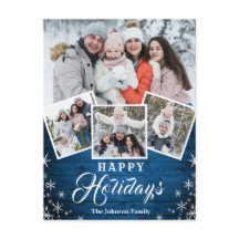 Festividad del saludo de fotos de Rustic Wood 4 na