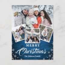 Festividad del saludo de fotos de Rustic Wood 4 na