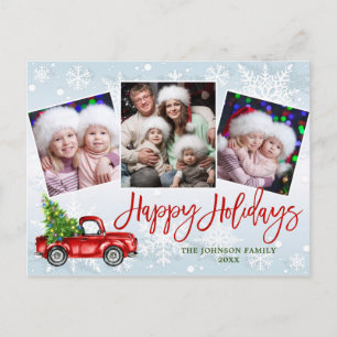 Postal Festividad del saludo en Camión Rojo de Navidades