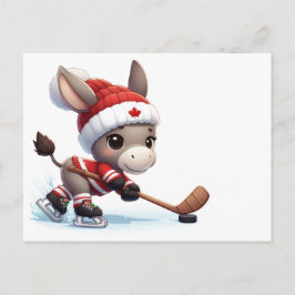 Postal Festividad en Canadá Navidades hockey sobre burro