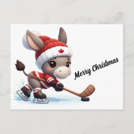 Postal Festividad en Canadá Navidades hockey sobre burro