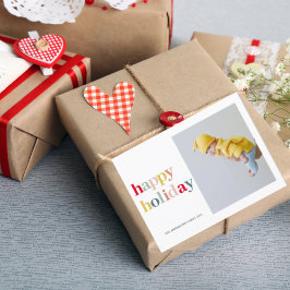 Postal Festividad feliz colorida con foto