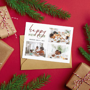 Postal Festividad fotográfica de Año Nuevo Feliz de moda