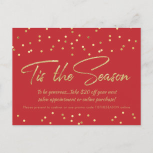 Postal Festividad Gold Confetti Holiday Business Promo