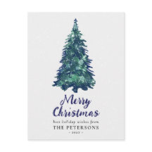 Festividad moderna y verde árbol de Navidad nevado