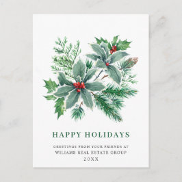 Postal Festividad Navidades de Holly Berry saludan feriad