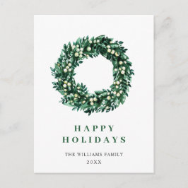 Postal Festividad Navidades de Holly Berry Wreath