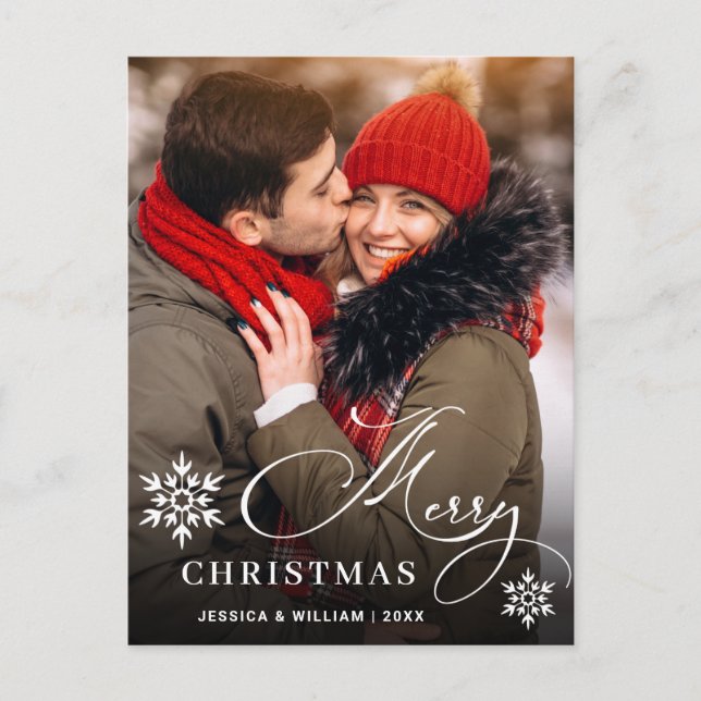 Postal Festividad navideña moderna Saludo fotográfico (Anverso)