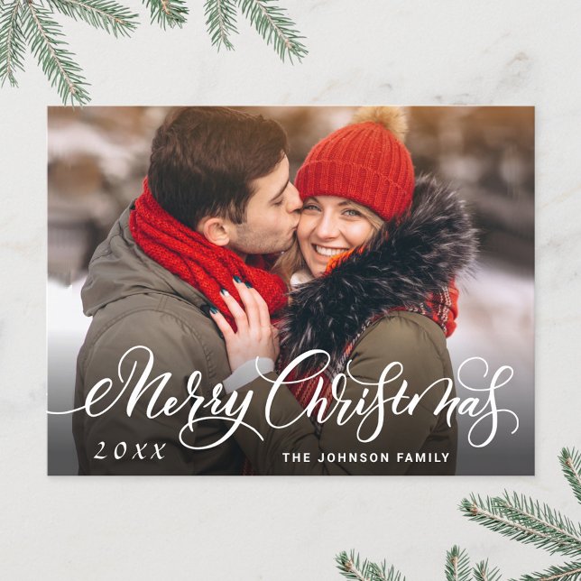 Postal Festividad navideña moderna Saludo fotográfico (Subido por el creador)