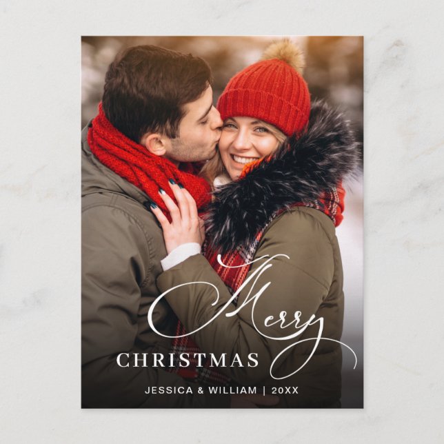 Postal Festividad navideña moderna Saludo fotográfico (Anverso)