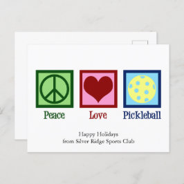 Postal Festividad Personalizado de Peace Love Pickleball