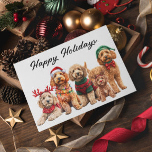 Postal Festividades de los Navidades de perro de Goldendo