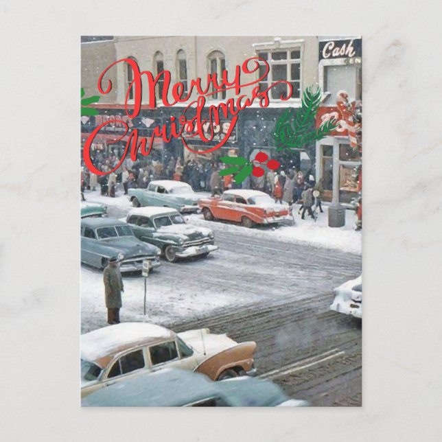 Postal Festividades de los Navidades retro (Anverso)