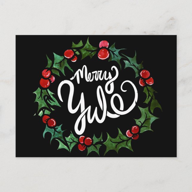 Postal Festividades de Merry Yule Pagan Bienaventurado Yu (Anverso)