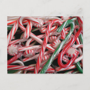 Postal Festividades de Navidades de caña y menta