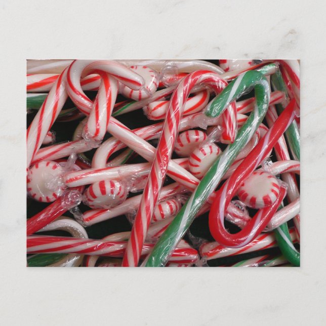 Postal Festividades de Navidades de caña y menta (Anverso)