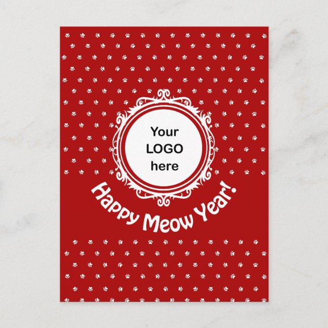 Postal Festividades de negocios de gatos de 'Feliz Año Nu (Anverso)