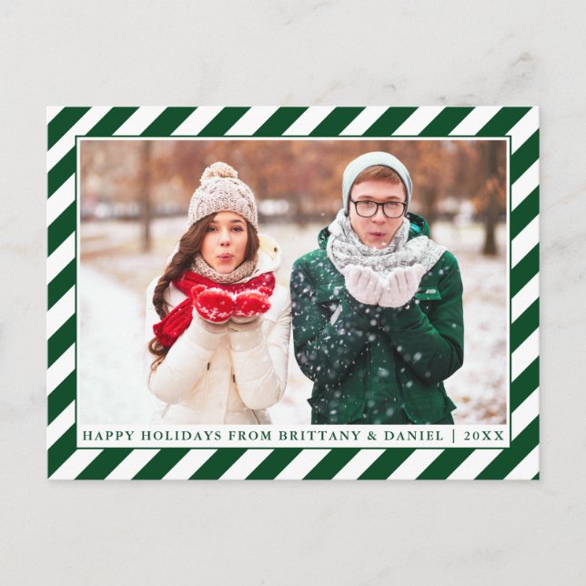 Postal Festividades Felices Modernas Fotografía de franja (Anverso)