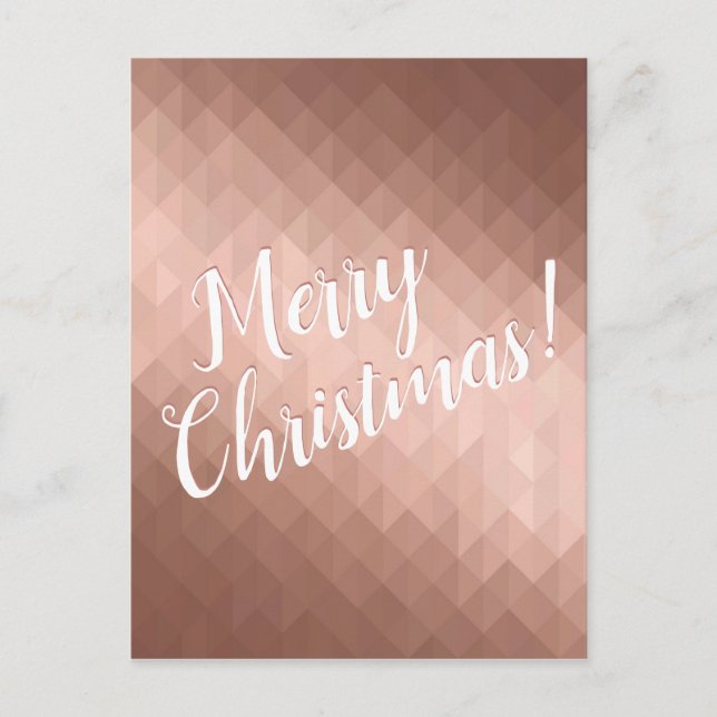 Postal Festividades navideñas rosa moda dorada estacional (Anverso)