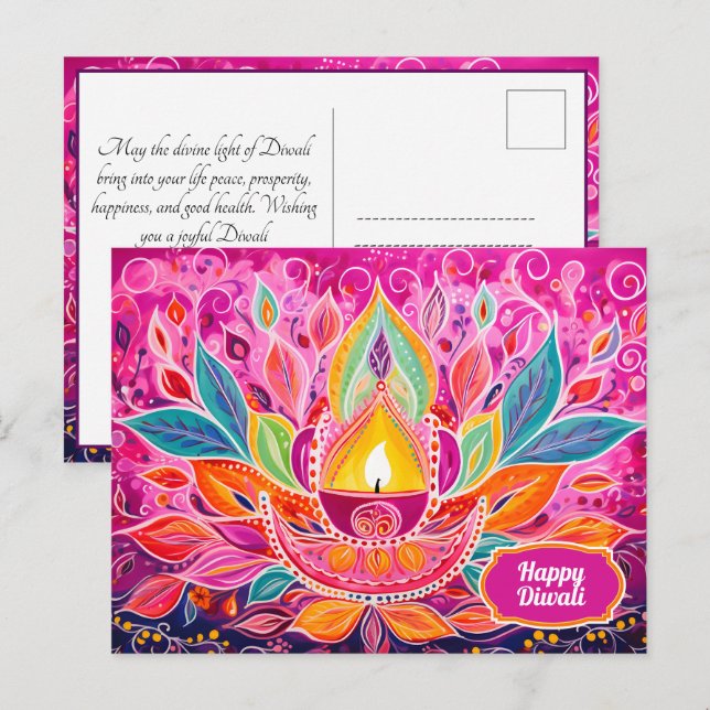 Postal Festividades radiantes: Una celebración de Dazecor (Anverso / Reverso)