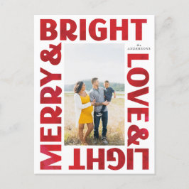 Postal Festividades rojas blancas y brillantes de amor y 