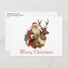 Postal Festividades tradicionales retro de Santa Clásica