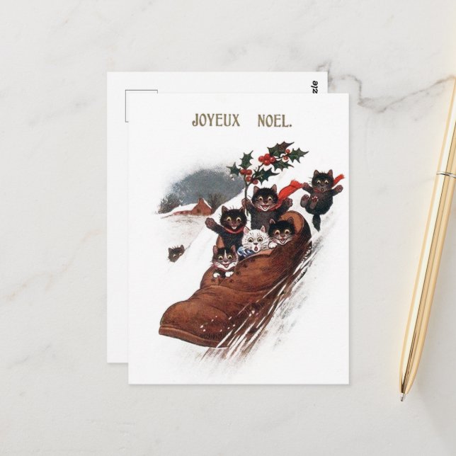 Postal festividades vintage navideñas festividades (Anverso/Reverso In Situ)