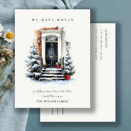 Postal Festivo Elegante Invierno Puerta Principal Nos hem