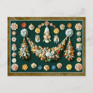 Postal Festones, máscaras de cáscara y rosettes