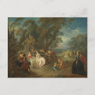 Postal Fête Champêtre, c. 1730 (aceite sobre lienzo)