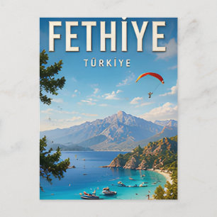 Postal 🏖️ Fethiye Turquía Laguna Azul y vistas de montañ