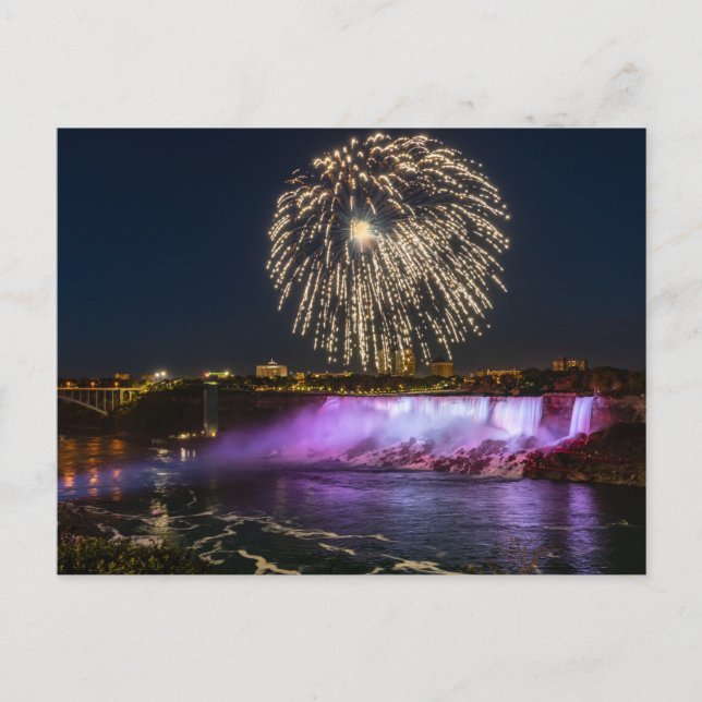Postal Feuerwerk über den Niagarafällen Postkarte (Anverso)