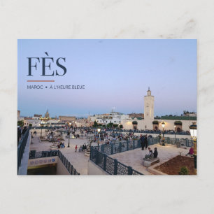 Postal Fez en la Hora Azul   Jardín y Minarete