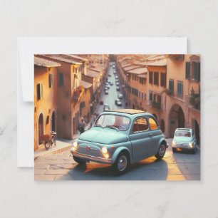 Postal Fiat 500 divertido