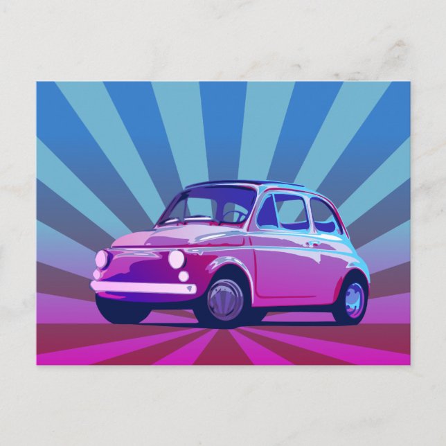 Postal Fiat 500 Divertido (Anverso)