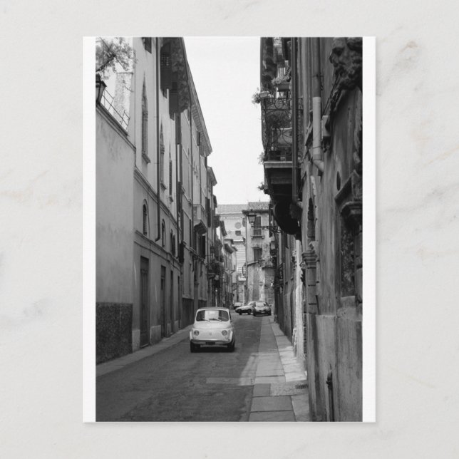 Postal Fiat Cinquecento en Verona (Anverso)