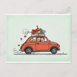 Postal Fiat de época 500