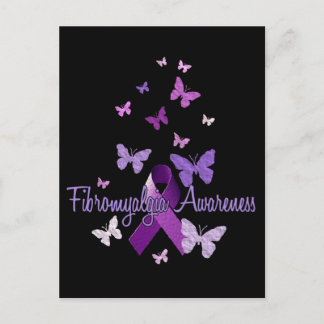 Postal Fibromialgia Sensibilización (lazo y mariposas)