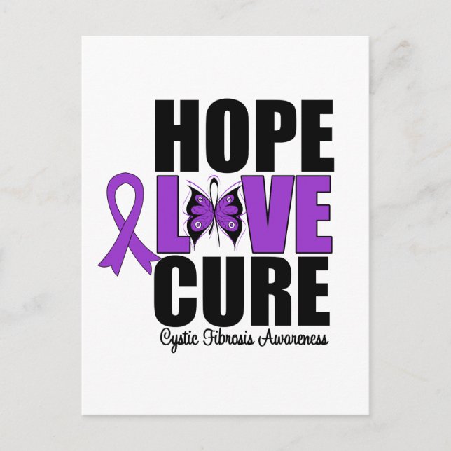Postal Fibrosis Quística Esperanza Cura de Amor (Anverso)