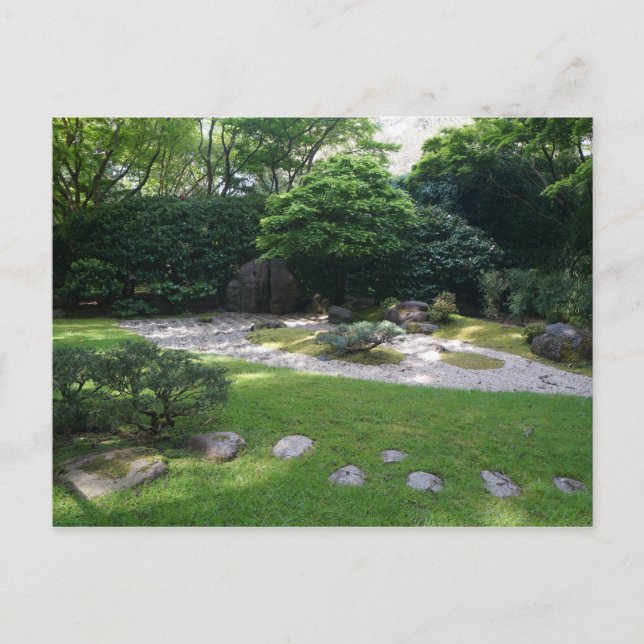 Postal Ficha personal del Jardín Zen de Tea Japonés de SF (Anverso)