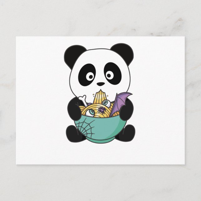 Postal Fideos Japoneses Noodles Halloween Panda Ramen (Anverso)