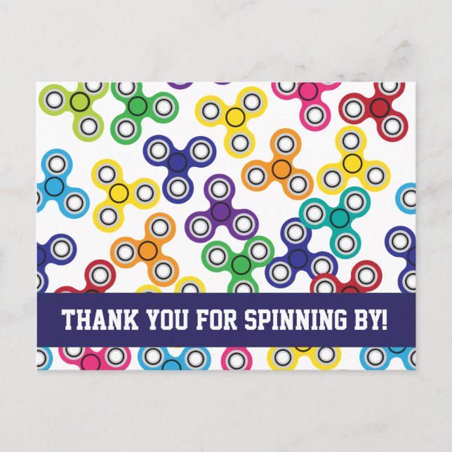 Postal Fidget Spinner Birday Party Gracias (Anverso)