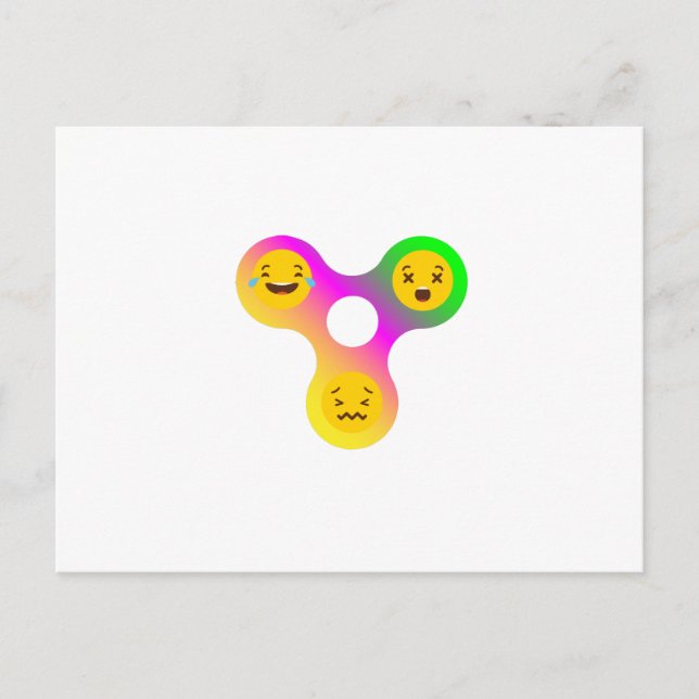 Postal Fidget Spinner Emoji es un regalo divertido (Anverso)