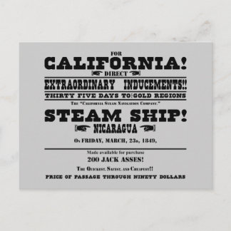 Postal Fiebre del Oro en California