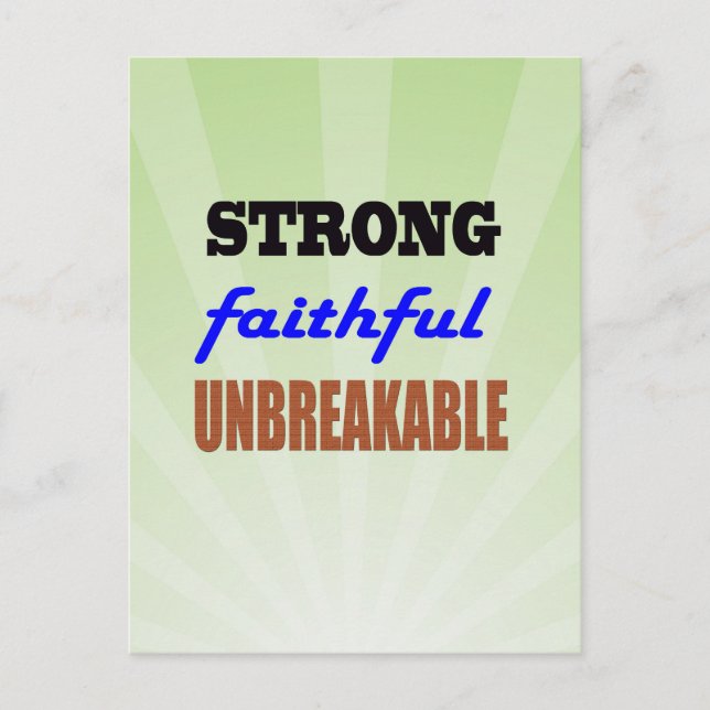 Postal Fiel fuerte inquebrantable (Anverso)
