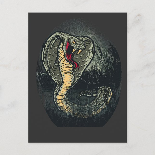 Postal Fierce Cobra Snake Dark Jungle Tattoo Art (Anverso)