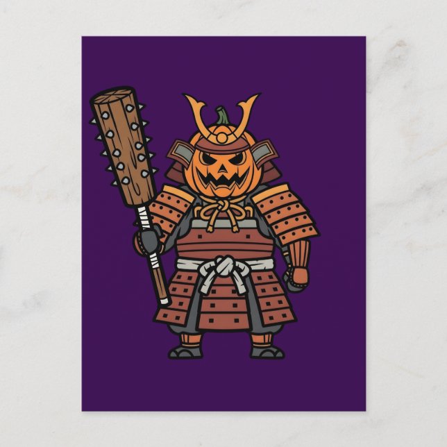 Postal Fierce Pumpkin Samurai Warrior with Kanabo Club Il (Anverso)