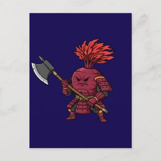 Postal Fierce Red Beetroot Warrior with Battle Axe Illust