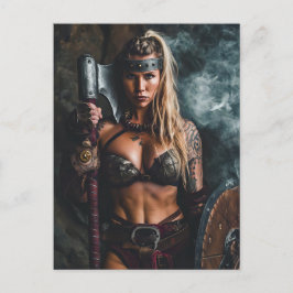 Postal Fierce Viking Warrior Woman