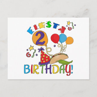 Postal Fiesta 2º cumpleaños T camisetas y regalos